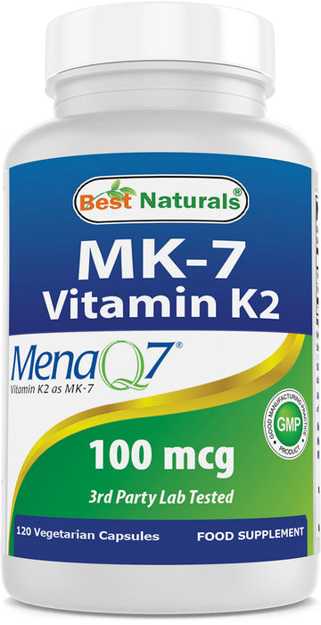 Best Naturals MK-7 Vitamin K2 100 mcg 120 Vcaps