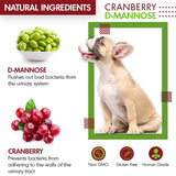 Cranberry D-Mannose for Dogs and Cats Urinary Tract Infection Support Prevents and Eliminates UTI, Bladder Infection Kidney Support, Antioxidant (Single Strength Tablet, 60 Count)