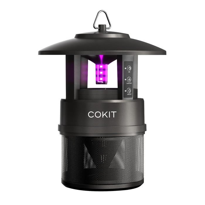 COKIT Mosquito & Flying Insect Trap Outdoors UV Light Large Bug Trap Kills Flies, Moths, June Beetles, Wasps, Yellow Jackets, Gnats, Protects up to 1/2 Acre, No Zapper, Black