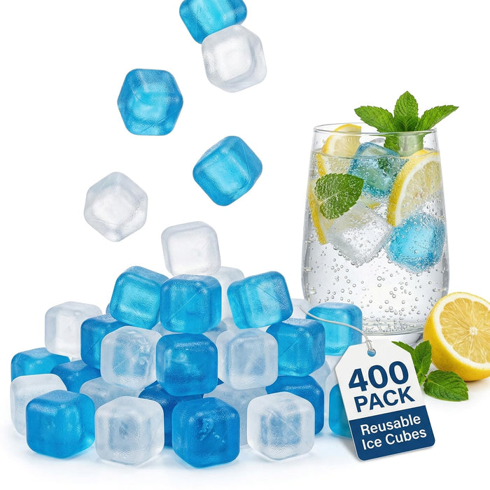 400 Pack Reusable Ice Cubes BPA-Free Plastic, Non-Diluting for Drinks