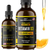 HERBIFY Vitamin D3 10000 IU - Made in USA Liquid Vitamin D Drops - Bone Strength and Immune Support Supplement - Sunshine Replacement - D3 Vitamin Bone and Teeth Supplement - 2 Oz
