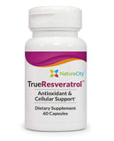 NatureCity True-Resveratrol - 75mg of 98% Pure Veri-te | Trans-Resveratrol Antioxidants Supplement (60 Veggie Capsules) | Anti Aging Supplement | Immune, Bone, and Cognitive Support | Knotweed Free