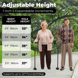 Walking Cane with LED Light: Ohuhu Folding Cane for Men Women Foldable Walking Stick with Strap Portable Adjustable Lightweight Free Standing Canes with Carrying Bag for Fathers Mothers