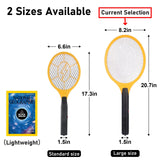 Electric Fly Swatter Bug Zapper Zap Mosquito - Indoor Outdoor Zapping Racket for Pest - Safe to Touch with 3-Layer Safety Mesh, Pack of 1