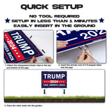 Large Trump 2024 Yard Sign Double-Sided Fade-Resistant Perfect for Lawn Street Campaign Rally - 26" x 17"