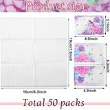 50 Packs Facial Tissue Packs Travel Tissues Size Disposable Pocket Tissues Bulk Slim Tissues Wallet Wedding Tissues for Guest Travel School Purse Home Supplies, 500 Sheets 3 Ply (Hydrangea)