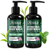 Antibacterial Body Wash - Antibacterial Soap And Tea Tree Body Wash For Jock Itch, Athletes Foot, Eczema And Back Acne - Anti Bacterial Body Soap For Men And Women Safe For All Skin Types - 2 Pack