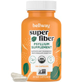 Bellway Super Fiber Capsules - USDA Organic Psyllium Husk Capsules - Daily Psyllium Husk Powder Capsules Supplement for Digestive Health and Regularity, Plant Based, Non-GMO, Kosher - 160 Capsules