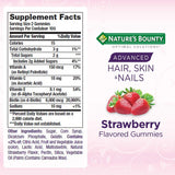 Nature's Bounty Hair, Skin & Nails Rapid Gummies, Argan-Infused Vitamin Supplement with Biotin , Supports Hair, Skin, and Nail Health for Women, 230 Count