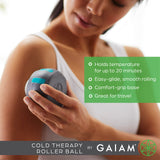 Gaiam Restore Cold Therapy Muscle Massage Roller Ball - Cryosphere Cold Massage Roller Ball, Easy-Glide Roller with Comfort Grip Base, Muscle Massage Tool to Help with Sore Muscles