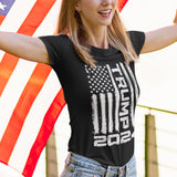 shop4ever Trump Flag 2024 Women's T-Shirt Medium Black