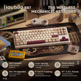 iLovBee B87 Wireless Mechanical Keyboard, Gasket Mounted RGB Gaming Keyboard 75%, QMK/VIA Bluetooth/2.4G/USB-C Volume Knob PBT Keycaps, Hot Swappable Linear Aster Switch, Retro Red