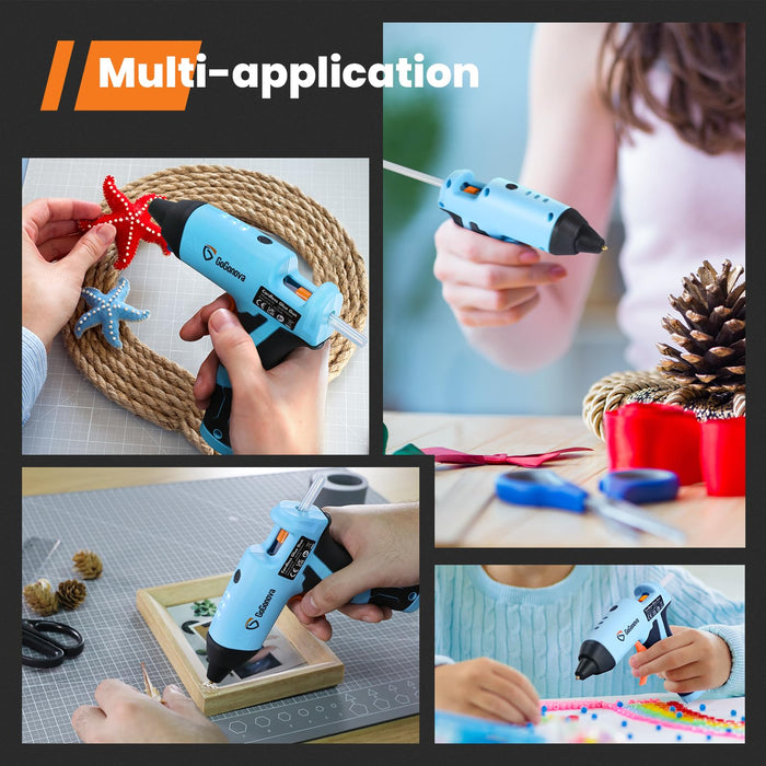 GoGonova Cordless Hot Glue Gun, 15s Fast Preheating with 2Ah Built-in Battery Hot Melt Glue Gun, Smart Power-Off, Kit with 25 Pcs Premium Mini Glue Sticks and USB-C Charging Port