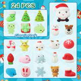 Manaror Advent Calendar 2024 Christmas Countdown 24 Days Luminous Adorable Squishies Non-Toxic Relief Stress Different Surprise Kawaii Toys for Girls Boys Kids Adults