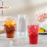 Comfy Package [ 24 oz. - 50 Sets Clear Plastic Cups With Strawless Sip-Lids