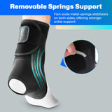Healrecux Ankle Brace for Women Men, Adjustable Ankle Support Brace for Sprained Ankle Injury Recovery with Detachable Metal Springs Support, Ankle Stabilizer for Running Basketball Volleyball