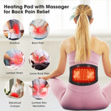 Heating Pad for Back Pain Relief with Massage - CUEHEAT Heating Pad for Lower Back with Heat,Heated Back Brace for Back Pain Relief Belly Lumbar Spine Stomach Arthritis(52In)