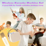 Mini Karaoke Machine Microphone,Fun Toys Christmas Birthday Gifts for Adult Kids/Toddler Boys Girls 3 4 5 6 7 8 9 10 11 12+,Portable Bluetooth Speaker with 2 Wireless Microphone