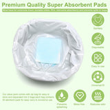 100 Pcs Super Absorbent Commode Pads, Commode Pads for Bedside Commode Liners, Commode Liners Pads with Absorbent Gel. Leak-Proof, Odorless, Medical Grade.