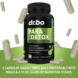 DR. BO para Cleanse Human Detox Guard - Intestinal Pills Support for Humans - Pro Gut Health Intestine Supplement Stomach for Adults - Herbal Wormwood Black Walnut Complex & Cloves - 60 Capsules