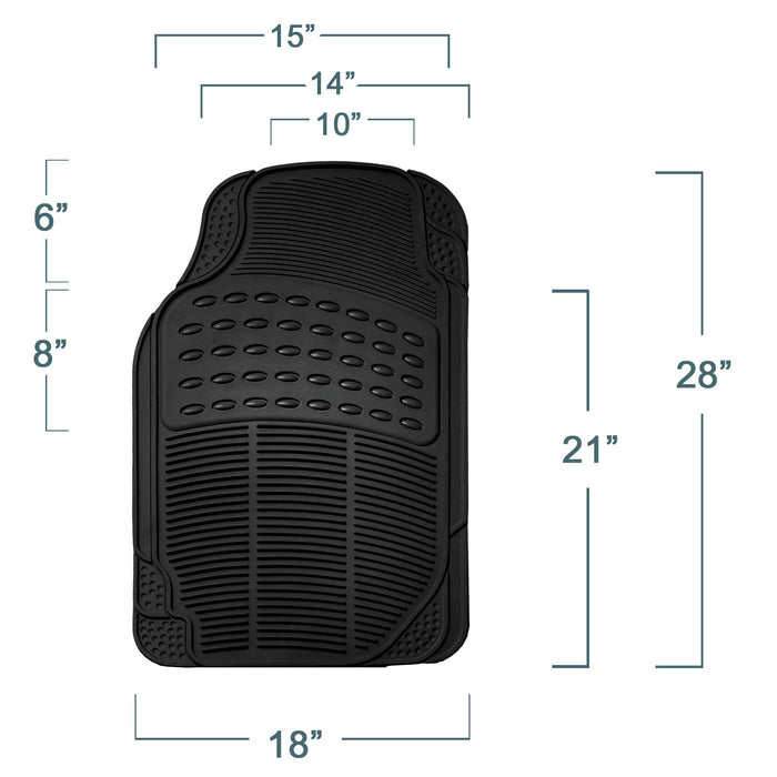 FH Group Automotive Floor Mats Climaproof for All Weather Protection Universal Fit Trimmable Heavy Duty fits Most Cars, SUVs, and Trucks, 2pc Front Set Solid Gray