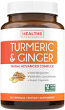 Turmeric and Ginger Supplement (Non-GMO) 1980mg Serving - Turmeric Curcumin with Black Pepper Bioperine, Ginger Extract, and 95% Curcuminoids Powder - Tumeric Joint Support Supplement - 90 Capsules
