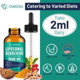 Berberine Supplement 3000mg - Liposomal Berberine HCL Liquid Drops - 12 in 1 Natural Ingredients with Premium Berberine HCL, Ceylon Cinnamon, Bitter Melon, Green Tea Extract, Turmeric & More - 4 Fl Oz