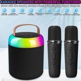 Karaoke Machine for Kids, Mini Portable Bluetooth Karaoke Speaker with 2 Wireless Mics and LED Lights for Kids Adults, Christmas Birthday Gifts Toys for Girls Boys Family Home Party