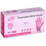 SwiftGrip Powder-Free Nitrile Gloves, Small, Case of 1000 (10 Boxes) - 3-mil, Disposable, Latex-Free, for Kitchen, Cleaning, Estheticians, Hair Stylist - Pink/Fuchsia