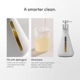 Dirty Labs | Reusable Erlenmeyer Glass Dispenser and Pump | Liquid Laundry Detergent Dispenser | Holds 40 loads | 375 mL | Machine Washable