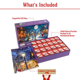 Advent Puzzle 2024 Christmas Jigsaw Puzzles Christmas Night Puzzle 24 Parts 1008 Pieces Puzzles for Adults Teens Kids Jigsaw Puzzles 1008 Pieces Holiday Puzzle Countdown to Christmas Puzzles Gift