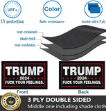 Trump 2024 Flag 3x5 Outdoor Double Sided 3 Ply Heavy Duty Fuck your feeling Trump Flags Banner for Outside with 2 Brass Grommets UV protection Fade Resistant for Rooms Outdoor Indoor Decoration Banner