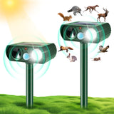 2024 Upgraded Ultrasonic Animal Repellent,Cat Repellent Outdoor Solar Animal Repeller with Motion Sensor Strobe Light Deer Repellent Raccoon Repellent Coyote Deterrent Skunk Repellent for Yard,2 Pack
