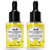 Maccibelle Cuticle Oil Heals Dry Cracked Cuticles 0.5 oz 2 Bottles (Lemon)