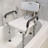 Vaunn Shower Chair Bath Seat with Padded Arms, Removable Back and Adjustable Legs for Bathtub Safety and Supports Weight up to 350 lbs