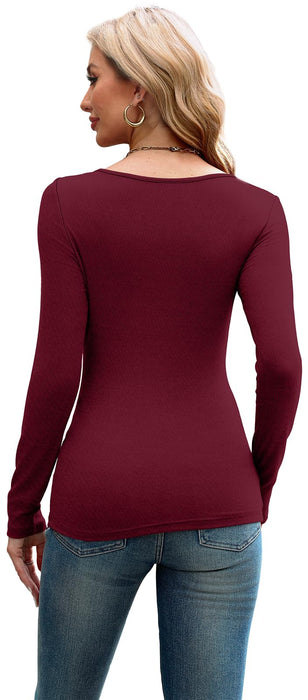 XIEERDUO Sexy Tops for Women Long Sleeve Tops Slim Fit Red Christmas Y2K Shirts XL