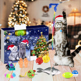 MOVINPE Cat Toys Advent Calendar 2023 Christmas, 24Pcs Interactive Kitten Toys Cat Collars Assortments Cat Feather Teaser, Catnip Fish, Mice, Balls and Bells Countdown Days to Christmas