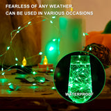 SINAMER 6PCS Green Fairy Lights Battery Powered with Remote, 7ft 20Leds Changing Twinkle String Lights with Timer, Waterproof Small Silver Wire Firefly Starry for DIY Wedding Party Christmas