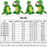 QIAONIUNIU Halloween Baby Green Dinosaur Costumes Toddler Outfit Infants Cosplay Romper 18-24 Months