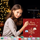 Candle Advent Calendar 2024 Adults Teens, 24 Day Tea Light Ceramic Candle Holder Countdown to Christmas Candle Gift for Women Men Teens