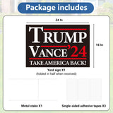 Probsin Trump Vance 2024 Yard Sign Double Sided 16" x 24" Trump Vance'24 Take America Back MAGA Signs Voted for Trump Vance Outdoor Decorations for Lawn, Garden, Window, Party Supplies (Black)