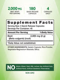 Nature's Truth Beet Root Capsules | 2,000mg | 180 Count | Non-GMO and Gluten Free Supplement