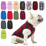 BEAUTYZOO Small Dog Sweater Fleece Vest Winter Jacket, D-Ring Leash Attachment for XS S Puppy Medium Sized Breeds Dogs, Cold Weather Dog Clothes Windproof Keep Warm, Christmas Red Plaid S