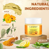 LAVONE Turmeric Vitamin C Clay Mask, Face Masks Skincare with Vitamin C, Aloe and Turmeric Extract for Dark Spots, Ances, Blackheads, Controlling Oil and Refining Pores 4oz, for All Skin Types.