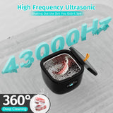 vslsv Ultrasonic Cleaner for Retainer, Dentures, Mouth Guard, Aligner, Whitening Trays, 255ML 43kHz Jewelry Cleaner Ultrasonic Machine, Portable Ultrasonic Retainer Cleaner for Home Travel, Ideal Gift