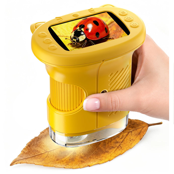 Kids Microscope: 1000X Handheld Pocket Microscope for Photo and Video Portable Science Kits STEM Toys – Christmas/Birthday Gifts for Girls & Boys Ages 3-12(Orange)