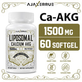 Liposomal Calcium AKG Supplement 1500 MG (Alpha-Ketoglutaric Acid), High Absorption, More Effective Than AAKG, Ca AKG for Longevity, Age Defense, Cellular Energy, Metabolic Function, 180 Softgels