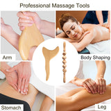 YMM Wood Therapy Massage Tools for Body Shaping, 3-in-1 Lymphatic Drainage Massager, Professional Maderoterapia Kit, Anti Cellulite Massage Roller Body Sculpting Tools Set