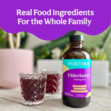Further Food Elderberry Syrup for Immune Support, Sambucus Elderberry Supplement, Daily Herbal Immune System Support for Kids and Adults, Gluten Free (8 Fl oz of Elderberry Soothing Syrup)