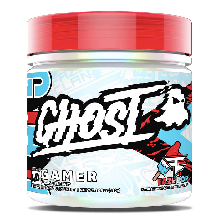 GHOST Gamer x Faze Clan (Faze Pop) - Energy and Focus Support Product, 40 Servings - Nootropics & Natural Caffeine for Attention, Accuracy & Reaction Time - Sugar & Gluten-Free, Vegan Friendly